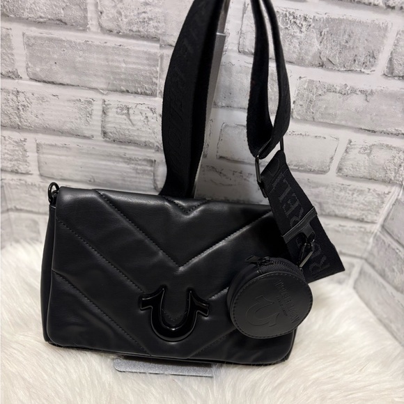 True Religion Handbags - True Religion Black Crossbody Bag with Coin Pouch